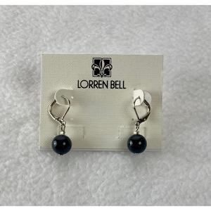 Lorren Bell black glass bead earrings